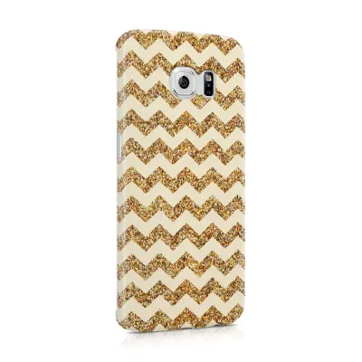 Skal till Samsung Galaxy S6 Edge - Ränder - Guld/Beige