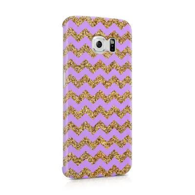 Skal till Samsung Galaxy S6 Edge - Ränder - Guld/Lila