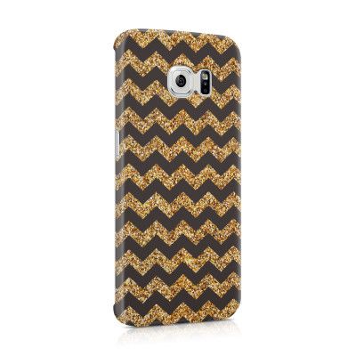 Skal till Samsung Galaxy S6 Edge - Ränder - Guld/Svart