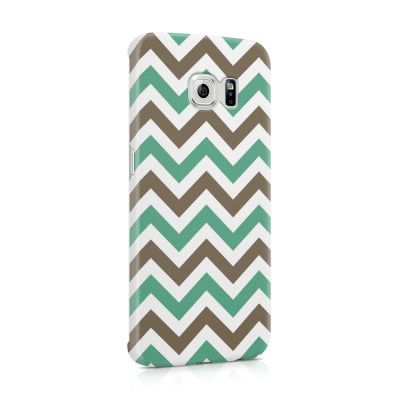 Skal till Samsung Galaxy S6 Edge - Ränder - Mint/Brun