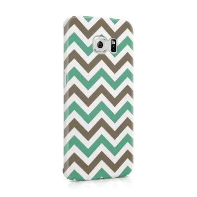 Skal till Samsung Galaxy S6 Edge - Ränder - Mint/Brun