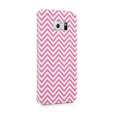 Skal till Samsung Galaxy S6 Edge - Ränder - Röd/Rosa