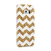 Skal till Samsung Galaxy S6 Edge - Ränder - Vit/Guld