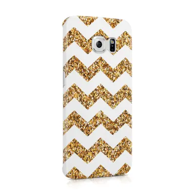 Skal till Samsung Galaxy S6 Edge - Ränder - Vit/Guld