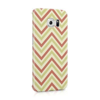 Skal till Samsung Galaxy S6 Edge - Retro ränder - Gul/Rosa