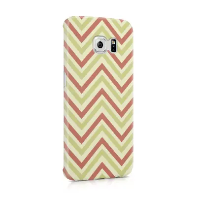 Skal till Samsung Galaxy S6 Edge - Retro ränder - Gul/Rosa