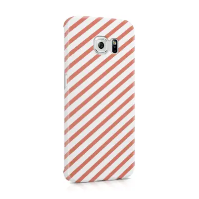 Skal till Samsung Galaxy S6 Edge - Retro ränder - Persika