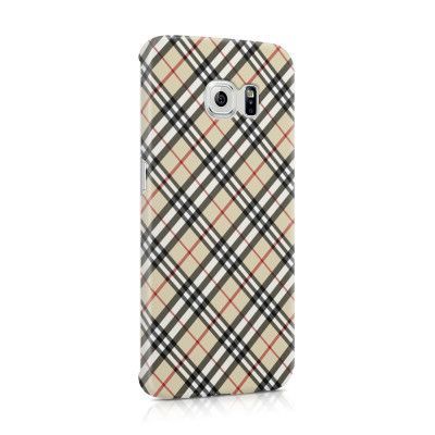 Skal till Samsung Galaxy S6 Edge - Rutig diagonal - Beige