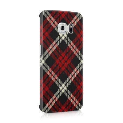 Skal till Samsung Galaxy S6 Edge - Rutig - Röd