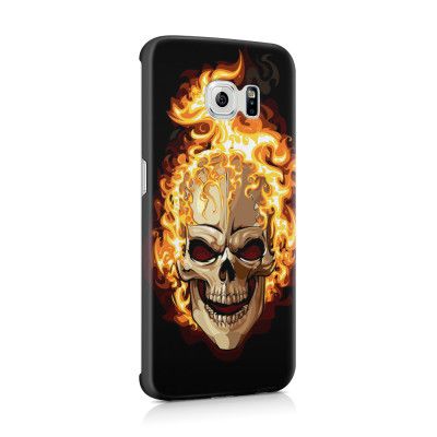 Skal till Samsung Galaxy S6 Edge - Skull on fire