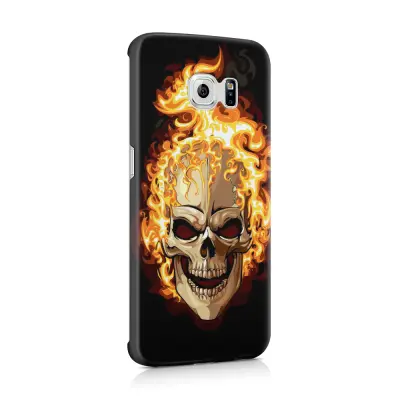 Skal till Samsung Galaxy S6 Edge - Skull on fire