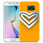 Skal till Samsung Galaxy S6 Edge - Steel heart - Orange