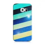 Skal till Samsung Galaxy S6 Edge - Striped Colorful Glitter