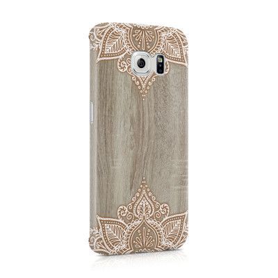 Skal till Samsung Galaxy S6 Edge - Trä - Mandala