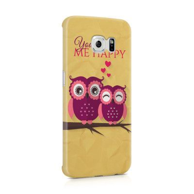 Skal till Samsung Galaxy S6 Edge - Ugglor - You make me happy