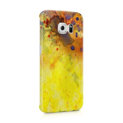 Skal till Samsung Galaxy S6 Edge - Vattenfärg - Gul/Blå