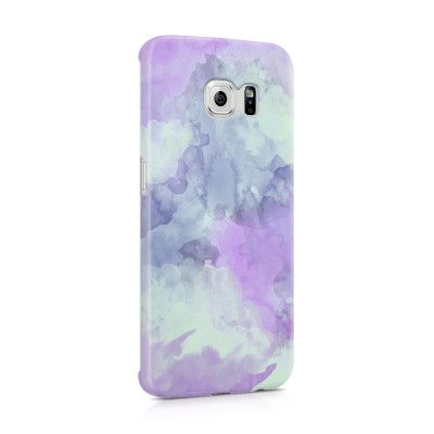 Skal till Samsung Galaxy S6 Edge - Vattenfärg - Lila/Ljusblå