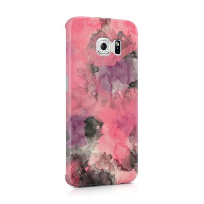 Skal till Samsung Galaxy S6 Edge - Vattenfärg - Svart/Rosa