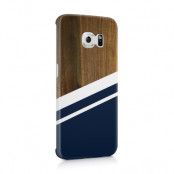 Skal till Samsung Galaxy S6 Edge - Wood ränder - Mörkblå