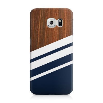 Skal till Samsung Galaxy S6 Edge - Wooden Navy B