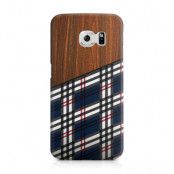 Skal till Samsung Galaxy S6 Edge - Wooden Scottish Tartan B
