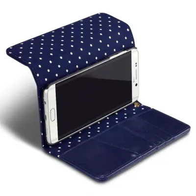 Trifold Plånboksfodral till Samsung Galaxy S6 Edge+ (Blå)