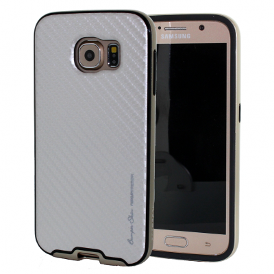 Mercury Bumper Skin Skal till Samsung Galaxy S6 - Vit/Guld