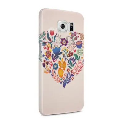 Skal till Samsung Galaxy S6 - Blommigt hjärta