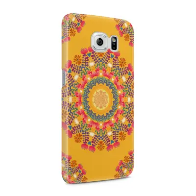 Skal till Samsung Galaxy S6 - Blommigt mönster - Orange