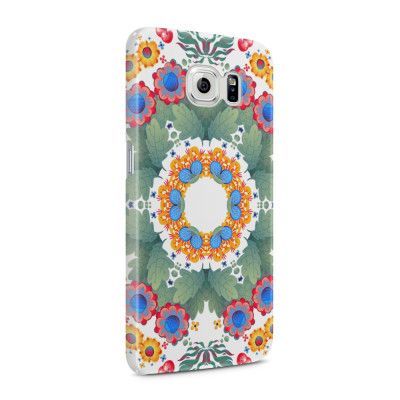 Skal till Samsung Galaxy S6 - Blommor Cirkel - Grön