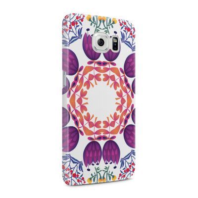 Skal till Samsung Galaxy S6 - Blommor Cirkel - Lila