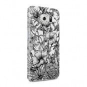 Skal till Samsung Galaxy S6 - Blommor - Svart/Vit