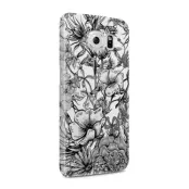 Skal till Samsung Galaxy S6 - Blommor - Svart/Vit