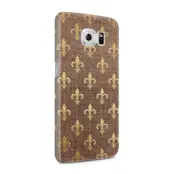 Skal till Samsung Galaxy S6 - Canvas Blommor - Guld/Brun