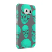 Skal till Samsung Galaxy S6 - Dödskallar - Turkos