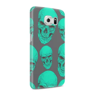 Skal till Samsung Galaxy S6 - Dödskallar - Turkos