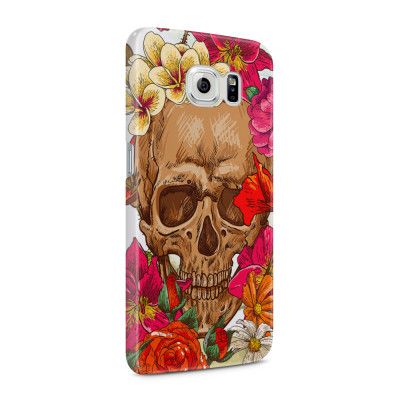Skal till Samsung Galaxy S6 - Dödskalle - Blommor