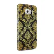 Skal till Samsung Galaxy S6 - Damask - Guld/Svart