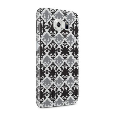 Skal till Samsung Galaxy S6 - Damask - Svart/Grå