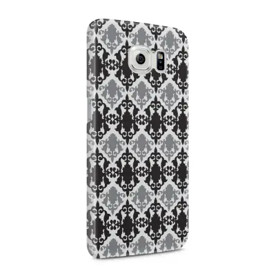 Skal till Samsung Galaxy S6 - Damask - Svart/Grå