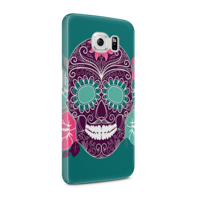 Skal till Samsung Galaxy S6 - Glad dödskalle - Grön