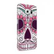 Skal till Samsung Galaxy S6 - Glad dödskalle - Rosa
