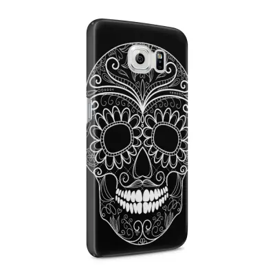 Skal till Samsung Galaxy S6 - Glad dödskalle - Svart