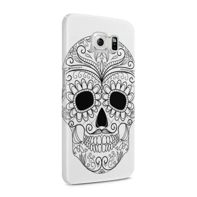 Skal till Samsung Galaxy S6 - Glad dödskalle - Vit