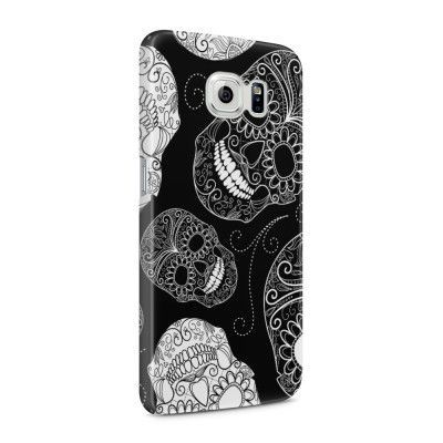 Skal till Samsung Galaxy S6 - Glada dödskallar - Svart