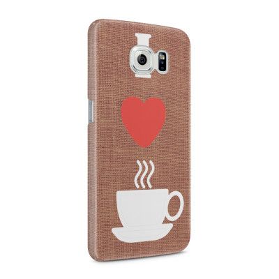 Skal till Samsung Galaxy S6 - I love coffe - Brun