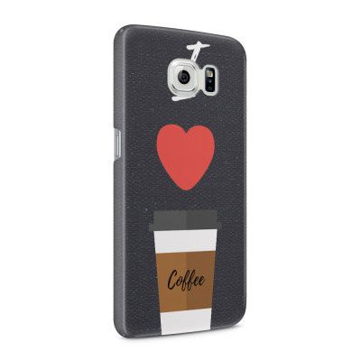 Skal till Samsung Galaxy S6 - I love coffe - Svart