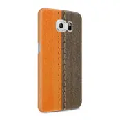 Skal till Samsung Galaxy S6 - Läder - Orange/Brun