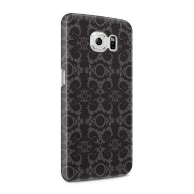 Skal till Samsung Galaxy S6 - Mönstrad tapet - Svart/Grå