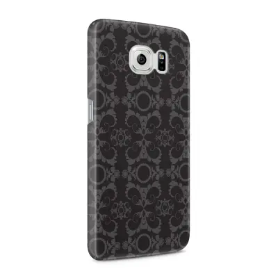 Skal till Samsung Galaxy S6 - Mönstrad tapet - Svart/Grå